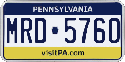 PA license plate MRD5760