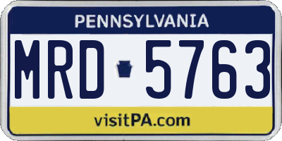 PA license plate MRD5763