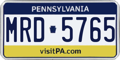 PA license plate MRD5765