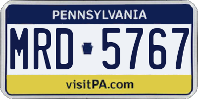 PA license plate MRD5767