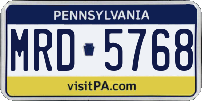 PA license plate MRD5768
