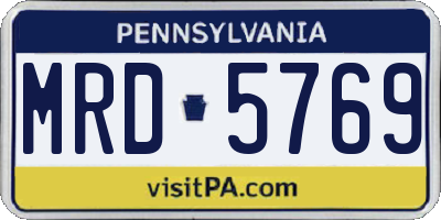 PA license plate MRD5769