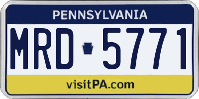 PA license plate MRD5771