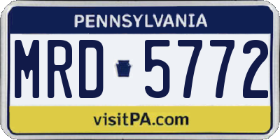 PA license plate MRD5772