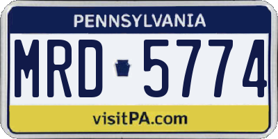 PA license plate MRD5774