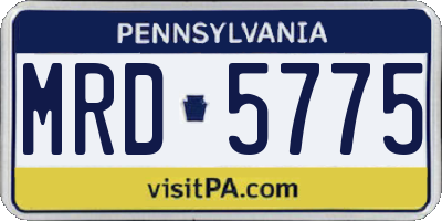 PA license plate MRD5775