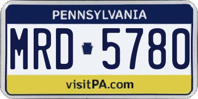 PA license plate MRD5780