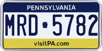 PA license plate MRD5782