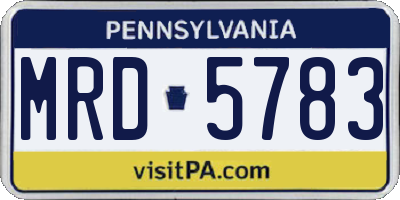 PA license plate MRD5783