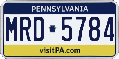 PA license plate MRD5784