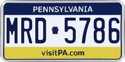 PA license plate MRD5786