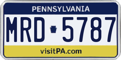 PA license plate MRD5787