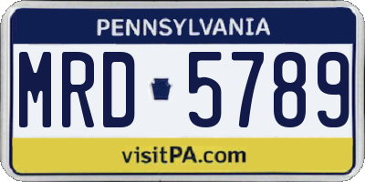 PA license plate MRD5789