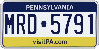 PA license plate MRD5791