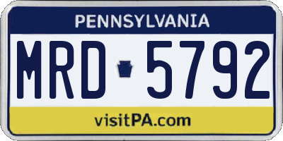 PA license plate MRD5792