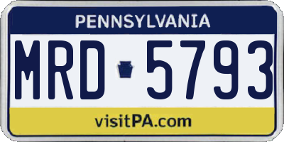 PA license plate MRD5793