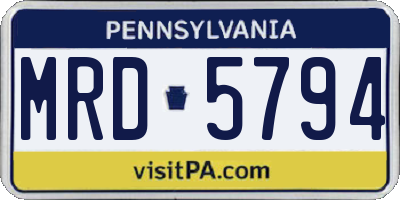 PA license plate MRD5794