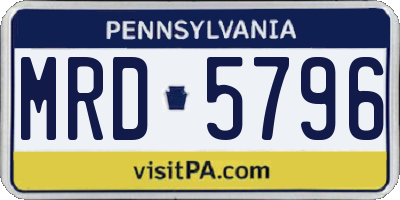 PA license plate MRD5796