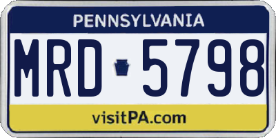 PA license plate MRD5798