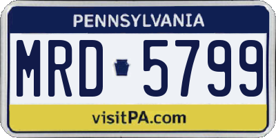 PA license plate MRD5799