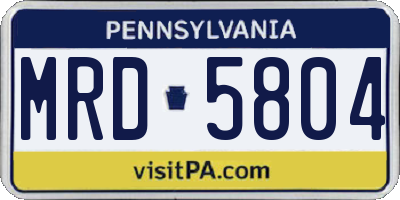 PA license plate MRD5804