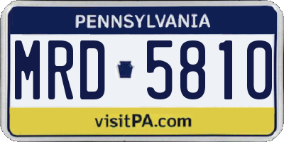 PA license plate MRD5810