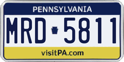 PA license plate MRD5811