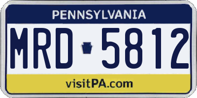 PA license plate MRD5812