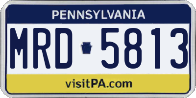 PA license plate MRD5813