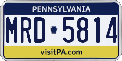 PA license plate MRD5814