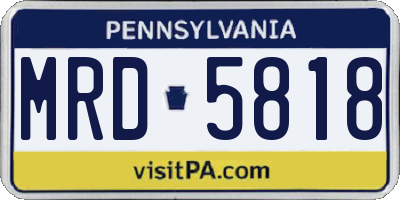 PA license plate MRD5818