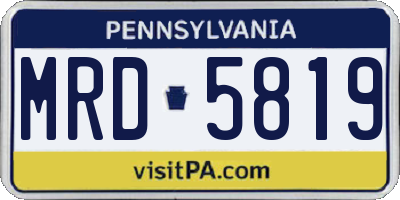 PA license plate MRD5819