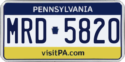 PA license plate MRD5820
