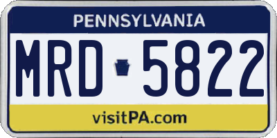 PA license plate MRD5822