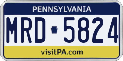 PA license plate MRD5824