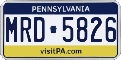 PA license plate MRD5826