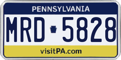 PA license plate MRD5828