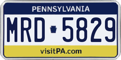PA license plate MRD5829