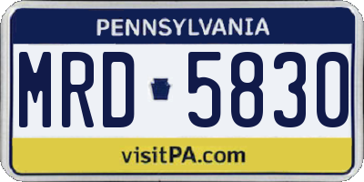 PA license plate MRD5830