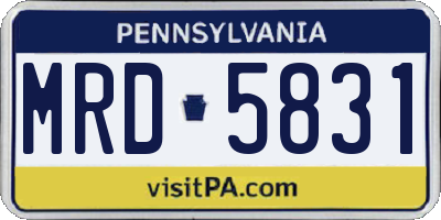 PA license plate MRD5831