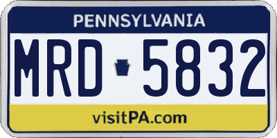 PA license plate MRD5832