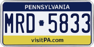PA license plate MRD5833