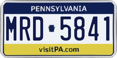 PA license plate MRD5841