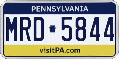 PA license plate MRD5844