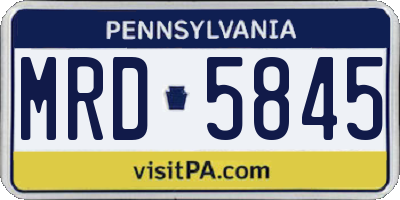 PA license plate MRD5845