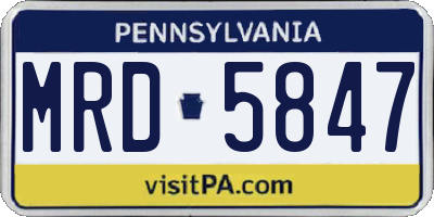 PA license plate MRD5847
