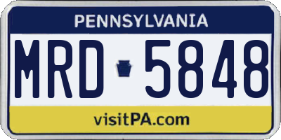 PA license plate MRD5848