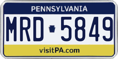 PA license plate MRD5849