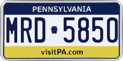 PA license plate MRD5850