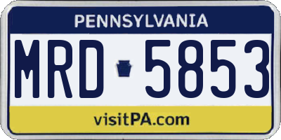PA license plate MRD5853